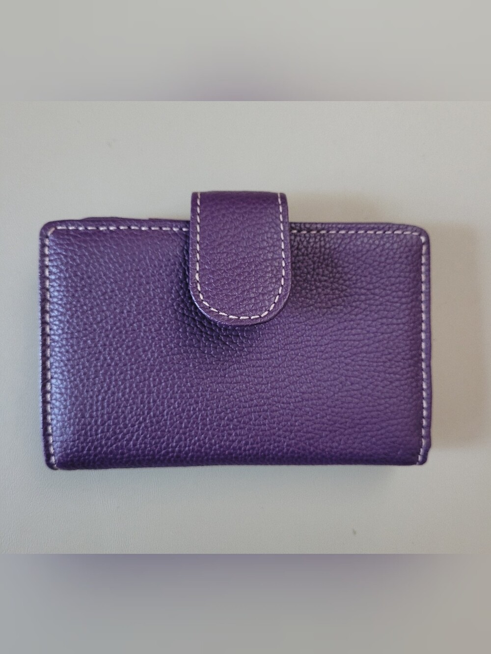 Purple Leather Snap Wallet